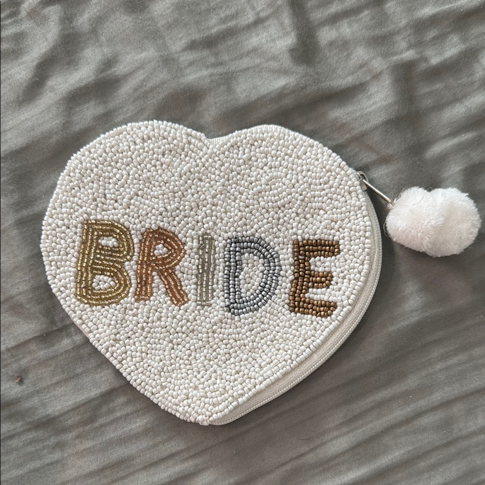 NEW Beaded Heart-Shaped Bride Clutch